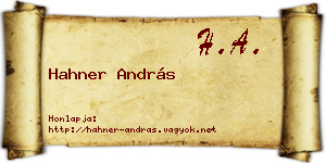 Hahner András névjegykártya